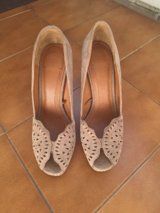 Zapatos Zara Ante Beige Talla 38