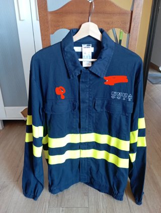 Camisa electricista azul y amarillo Talla L