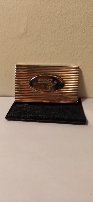 Tarjetero vintage plata MEDA'S GRILL