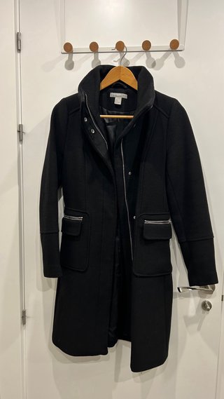 Abrigo de paño negro H&M Talla 34