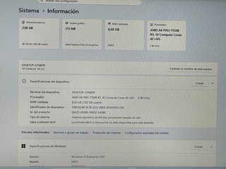 Portátil HP Elitebook 8GB RAM 256GB SSD Windows 11