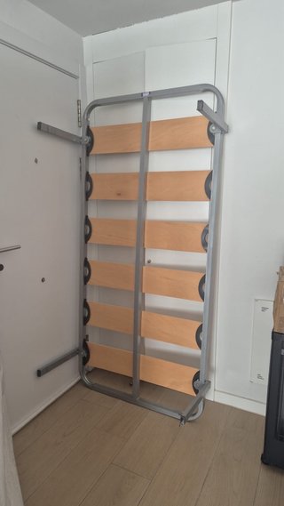 Somier plegable metálico con lamas de madera