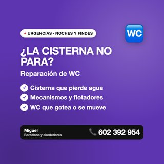 Reparación de cisternas y WC que pierde agua