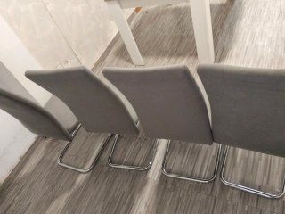 Pack 4 Sillas Comedor Tapizadas Gris