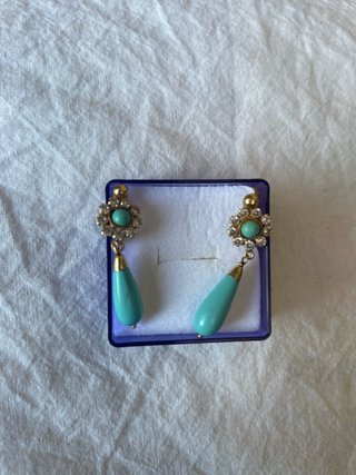 Pendientes de Oro con Piedras Turquesas