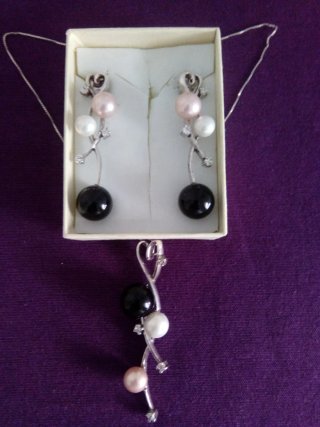 Conjunto Gargantilla y Pendientes Plata 925