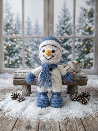 Muñeco de Nieve Amigurumi Tejido a mano