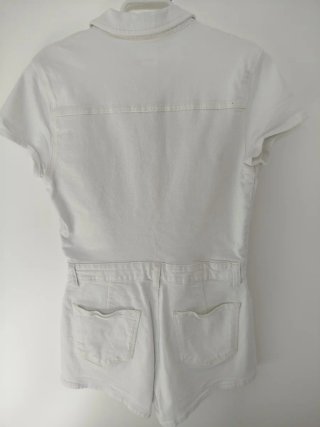 Mono vaquero blanco Bershka mujer