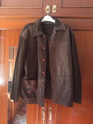 Chaqueta Piel y Lana Marrón