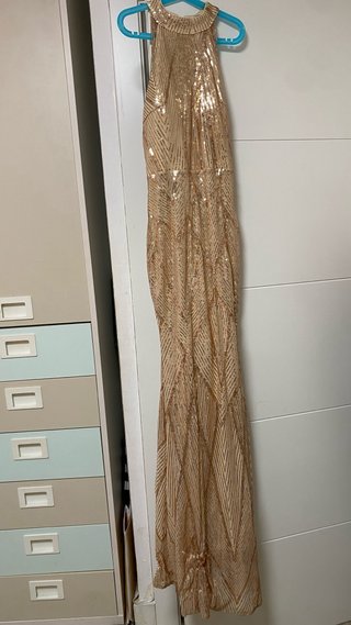 Vestido dorado lentejuelas talla S