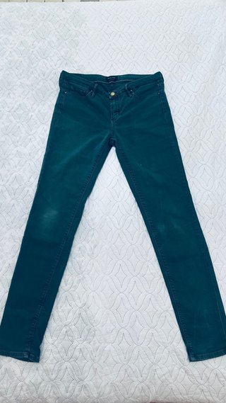 Pantalones vaqueros pitillo verde T38