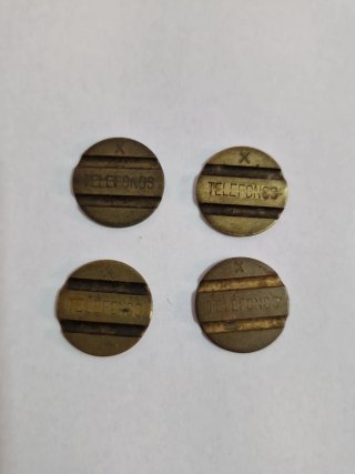 Set di 4 vecchie tessere telefoniche