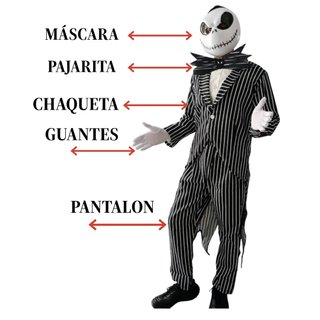 Disfraz Jack Skellington Talla XL + Máscara. New