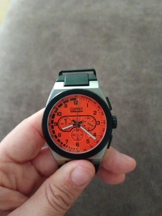Reloj Esprit Cronógrafo Naranja y Plateado