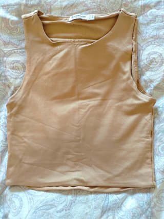 Top Stradivarius Marrón Talla M