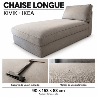 Chaise Longue IKEA KIVIK Gris