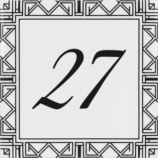 Azulejo número de casa moderno blanco y negro