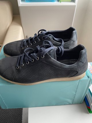 Scarpe Frau Pelle Blu Tg. 43