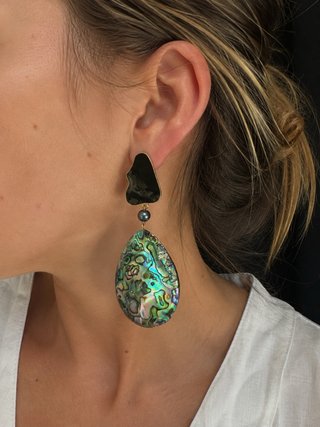 Pendientes maxi estilo nácar