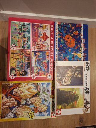 Pack 4 Puzzles: Dragon Ball, Star Wars, Junior
