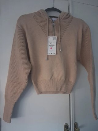 Jersey con capucha beige talla S