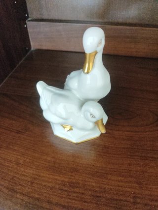 Pareja de Patos de Porcelana Tettau