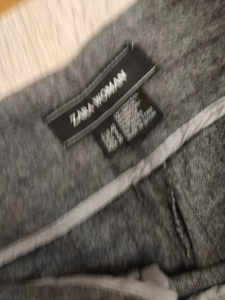 Pantalón lana gris ancho