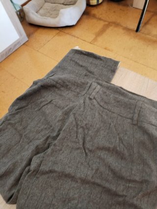 Pantalón lana gris ancho