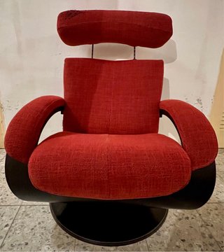 Sillón Giratorio Reclinable Rojo