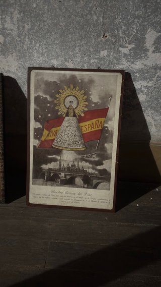 Lámina antigua Virgen del Pilar 1936