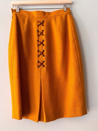 Traje Lana Mugler Naranja Mostaza Vintage