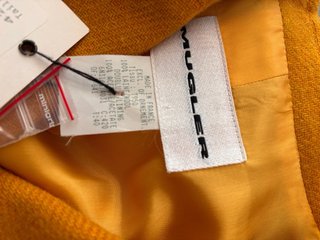 Traje Lana Mugler Naranja Mostaza Vintage