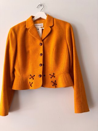 Traje Lana Mugler Naranja Mostaza Vintage