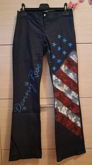 Jeans Denny Rose vintage a zampa bandiera USA