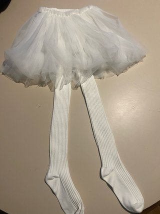 Tutu bianco con calzamaglia a costine