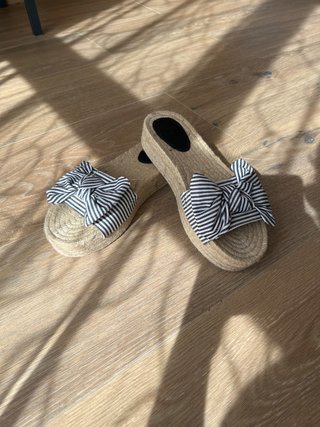 Sandalias Yute con Lazo Rayas