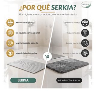 Alfombra Diatomita Baño 60x39cm Secado Rápido