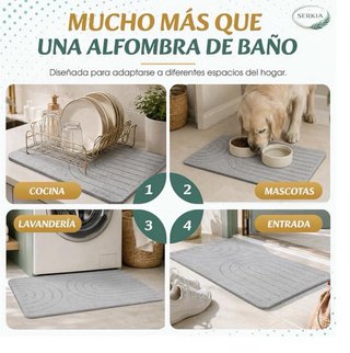 Alfombra Diatomita Baño 60x39cm Secado Rápido