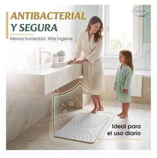 Alfombra Diatomita Baño 60x39cm Secado Rápido