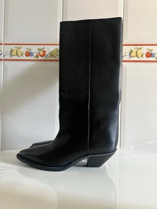 Botas Zara Polipiel Negras Mujer