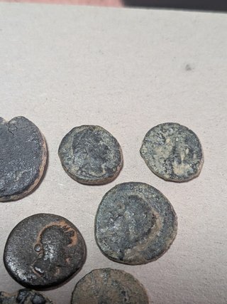 Lote 13 monedas antiguas de bronce