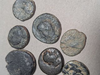 Lote 13 monedas antiguas de bronce