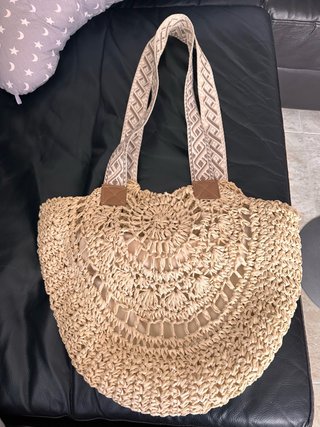 Bolso de paja grande tejido
