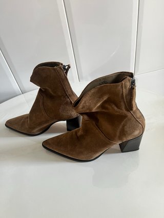 Botines Zara Camel Piel Mujer