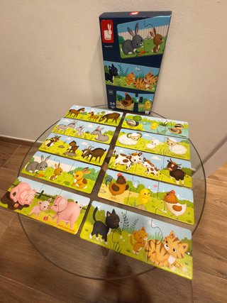 Janod 10 Puzzles Trionimo de animales 3-6 años