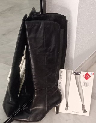 Botas de cuero negro San Marina Talla 38