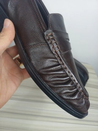 Mocassini Uomo Vera Pelle Marrone Tg 43