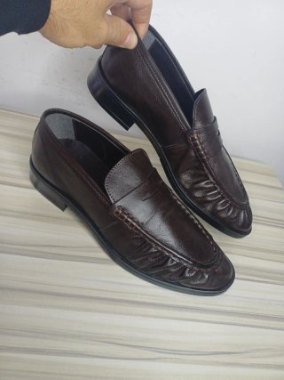 Mocassini Uomo Vera Pelle Marrone Tg 43