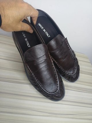Mocassini Uomo Vera Pelle Marrone Tg 43