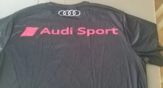 Camiseta Audi Hombre Negra y Roja